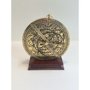 Vintage Franklin Mint 1987 Astronomical Astrolabe Brass Instrument of Discovery